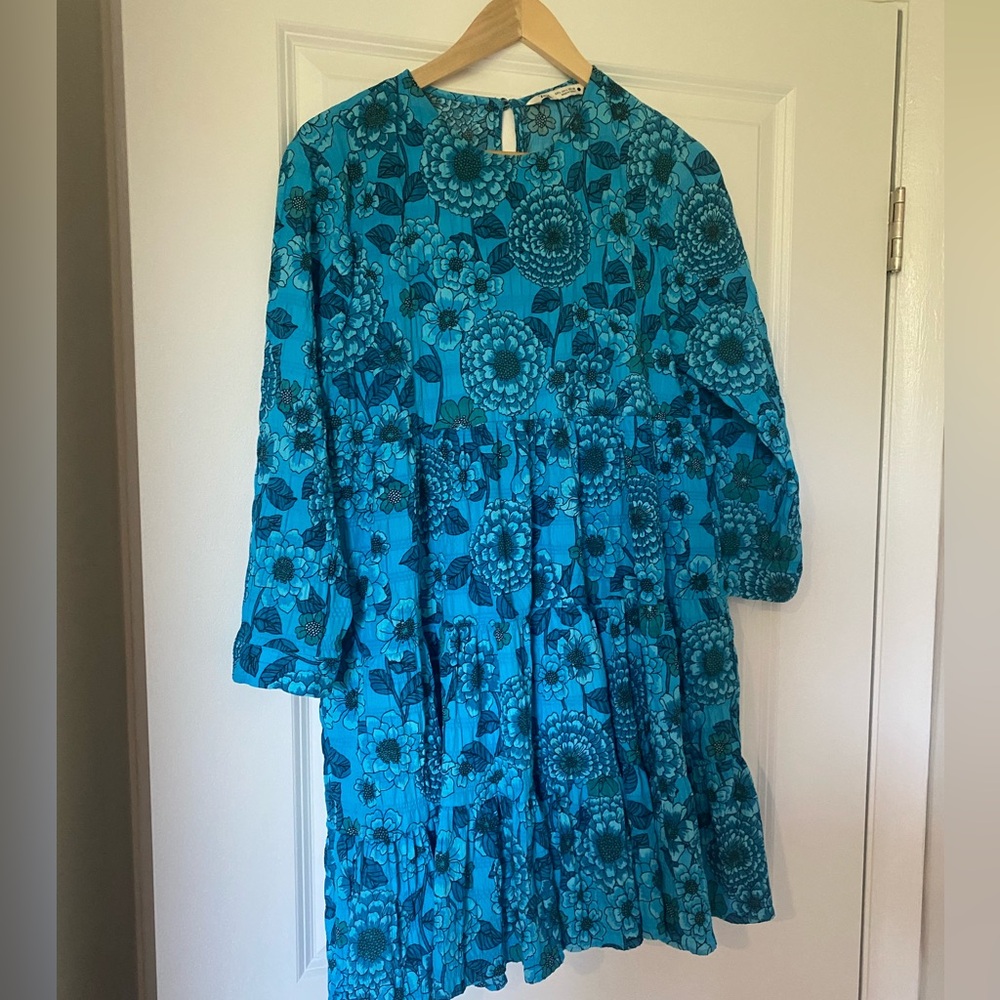 Blue Zara floral mini dress